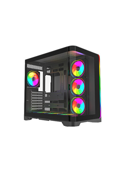 Quantum Gaming Stormforge Type-C 7x ARGB Fan Full Size ATX Siyah Çelik Gövde ...