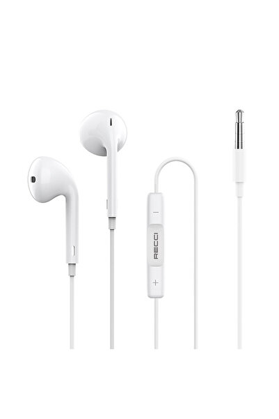 Recci Rep-l07 Ενδοωτικά ακουστικά handsfree με βύσμα 3.5mm, λευκά
