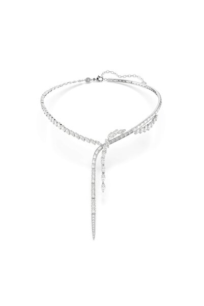 Swarovski Mesmera Y-Kolye, Karışık kesimler, Beyaz, Rodyum kaplama