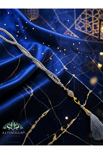 Altınoluk Haremia 99-Piece Rosary with Pearl Crystal Stone and Vav |   6 mm S...