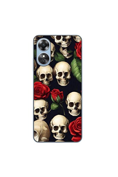 OEM Husa compatibila cu Oppo A17 Silicon Gel Tpu Model Skulls and Roses