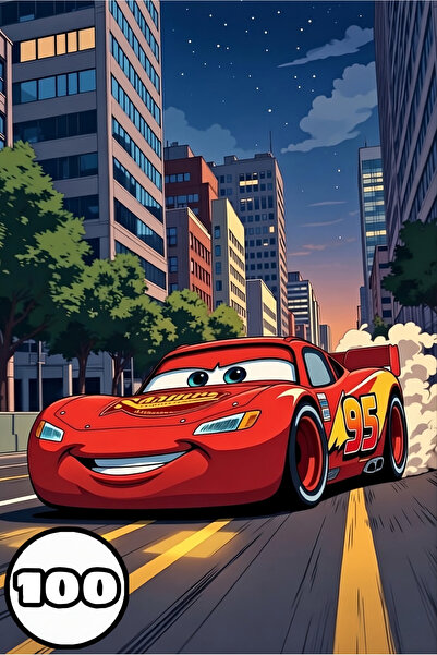 Disneey Carte de colorat, 100 de ilustratii Fulger McQueen , A4