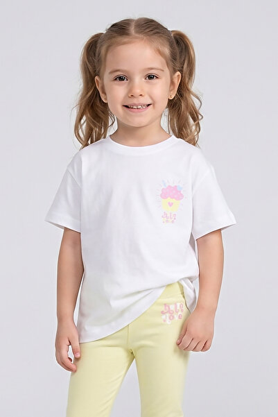 Dmb Set tricou și colanți din bumbac imprimat pentru fete