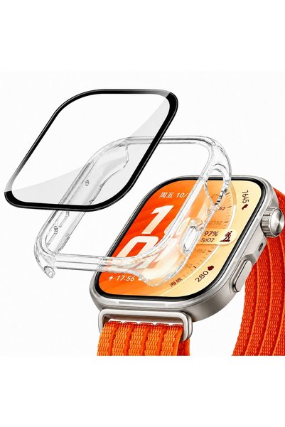 Alstrap Huawei Watch Fit 5 Uyumlu Sert PC Kasa Koruyucu Ekran Camlı Tam Kapla...