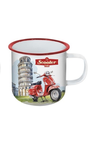 WoOoW Cană mică emailată pentru cafea Retro, 150 ml