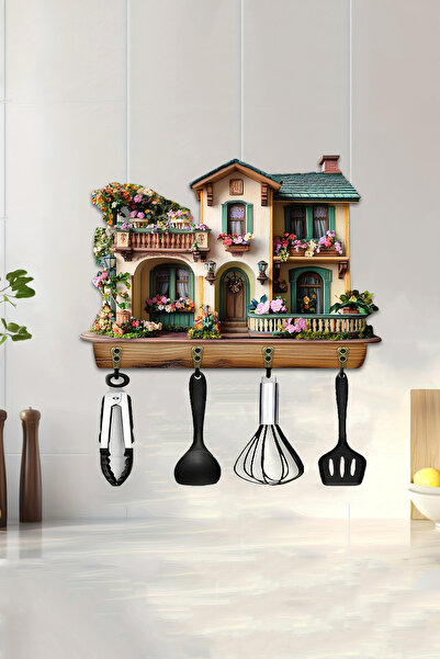 kutuTR Dekoratif 3D Tasarım Ahşap Anahtarlık Askılığı – 28x18 cm Duvar Askısı