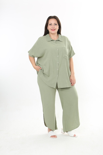 XL Modam Women's Cotton Plus Size Pants and Shirt Set