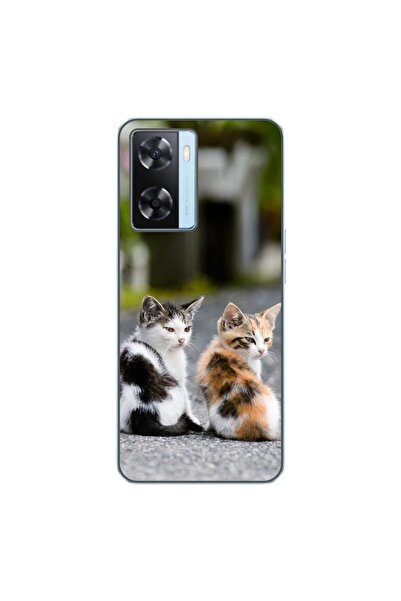 OEM Калъф, съвместим с Oppo A57s, силиконов гел TPU, с шарка на котенца
