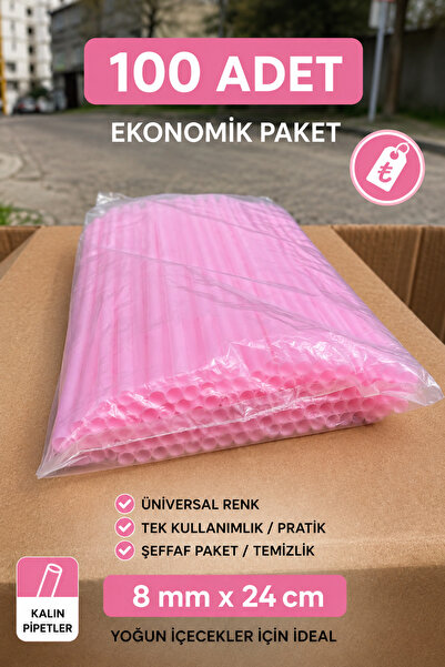 ardin Renkli Kalın Frozen Pipet 8mm 24cm