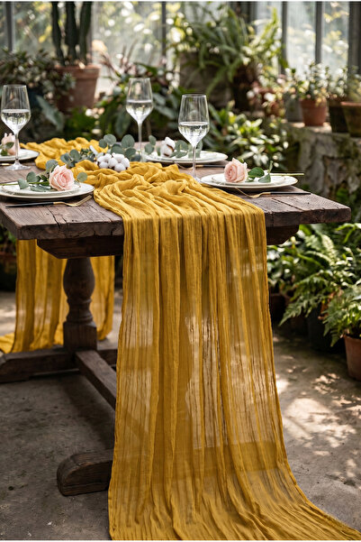 Soft Kare Bohemian Tulle Runner Tablecloth – Elegant Sophistication and Moder...