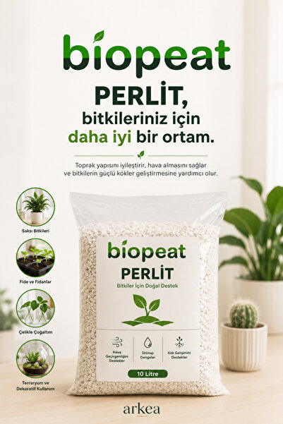 BioPeat Perlit 10 Litre Toprak Düzenleyici | Hava Geçirgenliği ve Drenaj Dest...