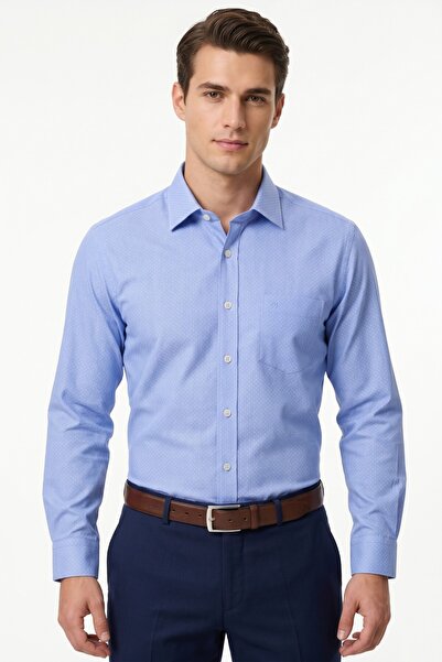 KAMER Men's Classic Single Pocket Long Sleeve Shirt 4018 Bgl-St05501