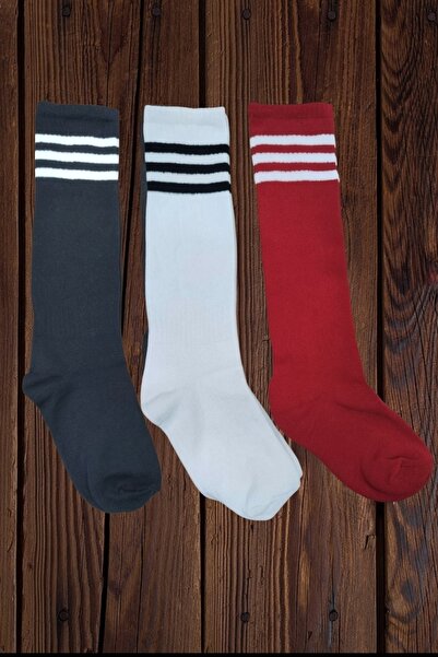 erceys 3 perechi de șosete de fotbal pentru copii unisex, jambiere lungi, șos...