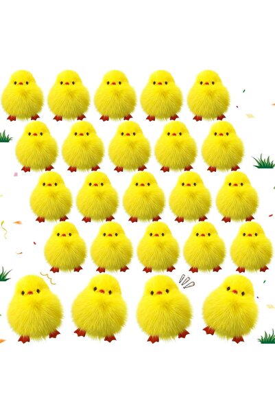 Arabest 24-Piece Small Chicken Keychain,Mini Fluffy Stuffed Animal Toy,Realis...