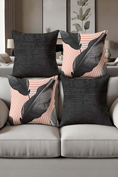 Dolce Mariee Digital Printed Soft Textured 4-Piece Throw Pillow Cover Set Krl...