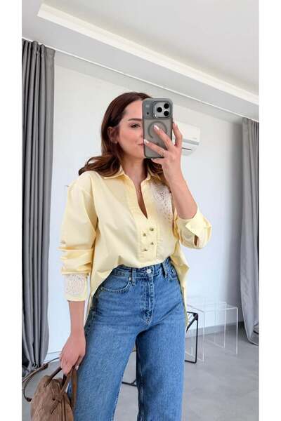 pelin yıldız butik Bella Nakış Detaylı Gömlek