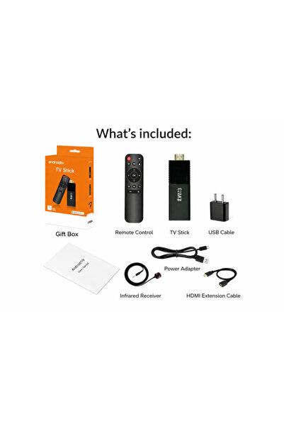 hey Android TV Stick 4K cu Telecomandă, WiFi, HDMI, Smart TV Box Portabil pen...
