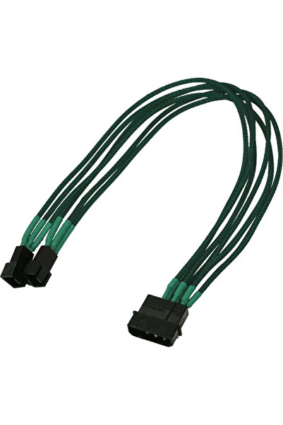Nanoxia Kabel 4-Pin auf 2 x 3-Pin, Single, 30 cm, gr√ºn
