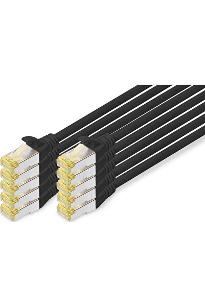 Digitus Cablu patch CAT 6A S/FTP, 10 bucăți, 0,5m, negru