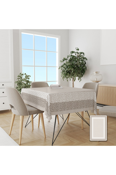 yok yok evim eve dair her şey Decorative Seamless Tablecloth with Patterned L...