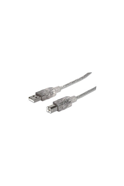 MANHATTAN USB Kabel A -> B St/St 5.00m silber