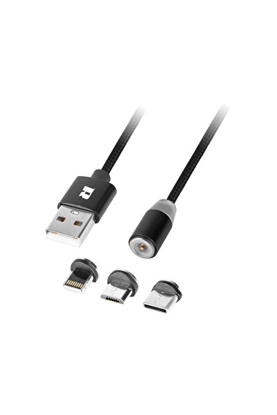 Rebel Cablu USB Comp USB-A - USB-C 1 m Negru (RB-6004-100-B)