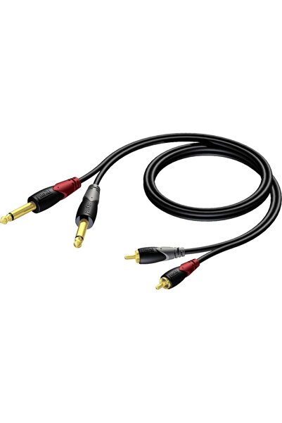 PROCAB Cablu Jack 6.3mm x2 - RCA (Cinch) x2 3m negru (CLA631/3)