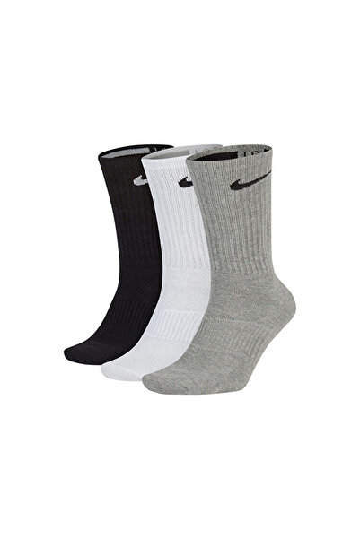 Nike Svakodnevne pamučne unisex čarape u crno-sivo-beloj boji, 3 komada