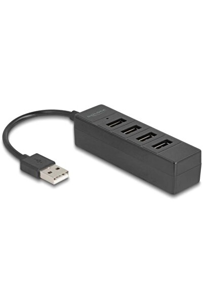 DELOCK Hub USB cu 4 porturi USB 2.0, cu 4 x USB Tip-A, negru