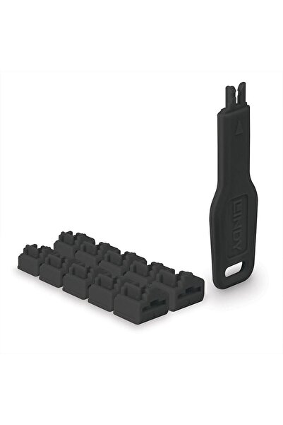 LİNDY Blocaje porturi RJ45, negre, 10 bucăți + 1 cheie