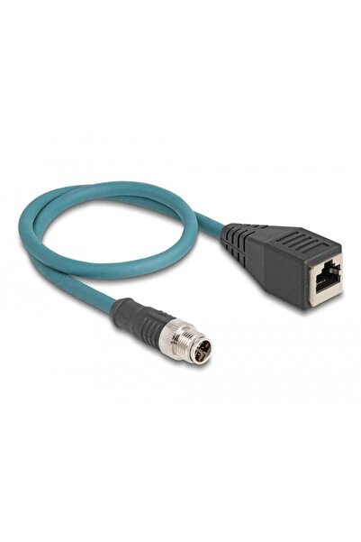 DELOCK Cablu adaptor M12 codificat X, 8 pini ST la RJ45, 50 cm