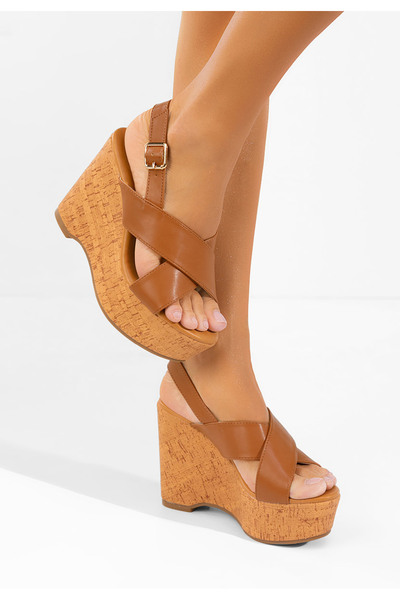 B T Shoes Sandale cu platformă Nedeea camel