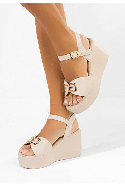 B T Shoes Sandale cu platformă Geogiana bej