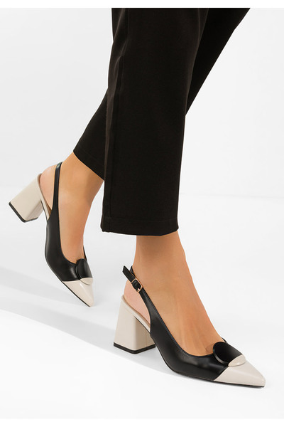 B T Shoes Black Ferrela slingback shoes