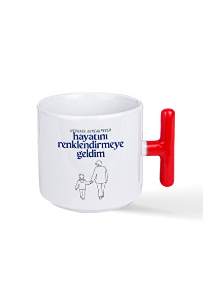 NACARLAR Bebek Müjdesi Vereceklere Özel Merhaba Anneanne Baskılı Kırmızı T Ku...