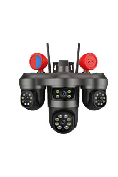 OEM Cameră de supraveghere WiFi de exterior 6MP, 3 lentile, PTZ 360 ° Zoom 10...