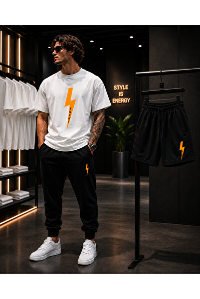 JAWÜ STYLE Energy Printed T-Shirt Shorts Tracksuit Set Premium