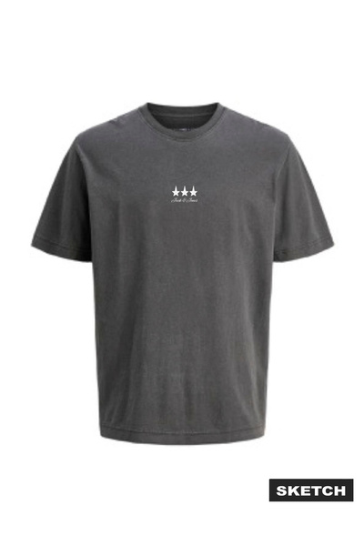 Jack & Jones Gri Erkek Regular Fit Logo Baskılı T-Shirt 12307702 JCOWALLACE W...
