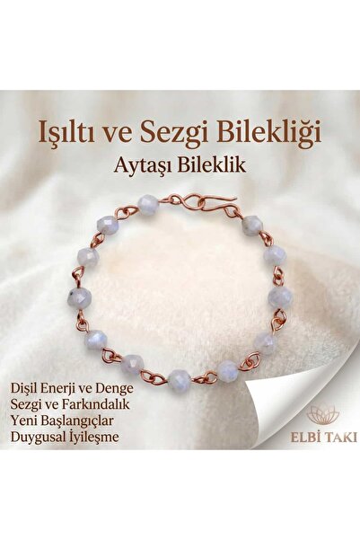 Elbi Takı Aura Model Altıgen Aytaşı Bileklik 8mm