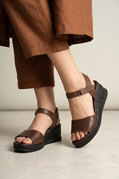 Solly 108 Brown Genuine Leather Women's Sandals