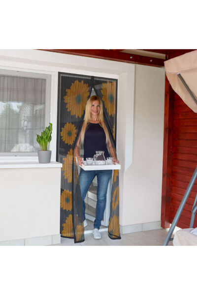 Garden of Eden Plasa de tantari pentru usa - magnetica - 100 x 210 cm - floarea-soarelui - 11398A