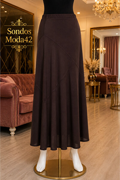 Sondos Moda42 Hesna Women's Rana Cross Crepe Lined Elastic Quality Skirt