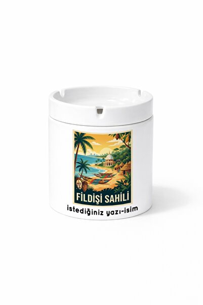 Kirbi Reklam Ivory Coast - Ivory Coast City Double-Sided Printed Ashtray Asht...