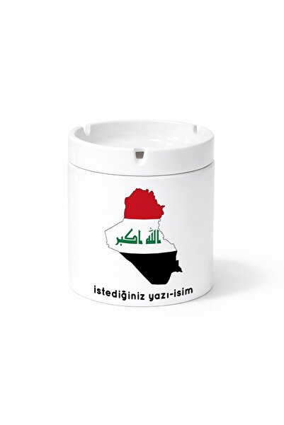 Kirbi Reklam منفضة سجائر مطبوعة على الوجهين بتصميم علم العراق، هدية