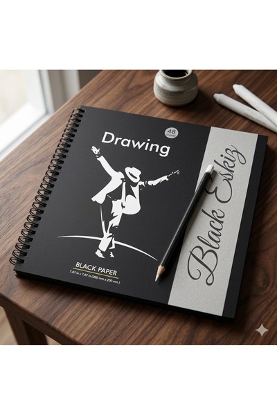 DreamArtgalery Dreamart Galery Black Sketchbook 20X20 cm Black Paper Drawing ...