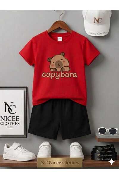 NC Nicee Clothes ΚΑΛΟΚΑΙΡΙΝΟ ΠΑΙΔΙΚΟ ΣΕΤ ΜΠΛΟΥΖΑΚΙ-ΣΟΡΤΣ UNISEX (CAPY BARA BA...