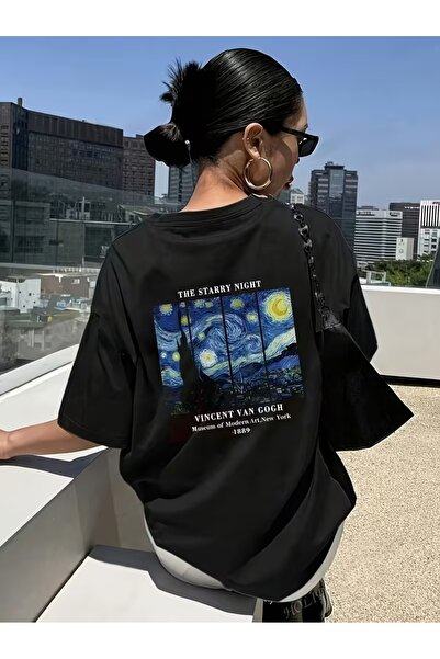 puolikuu Tricou unisex cu croială confortabilă, cu panglică și imprimeu dublu