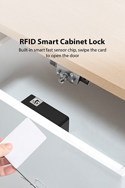 Dmc RFID Kartlı Görünmez Dolap Kilidi - Mobilya ve Ofis İçin Gizli Güvenlik K...