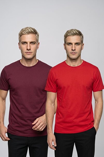 fevien Advantageous 2-Pack Men's Crew Neck Short Sleeve Basic T-Shirt Casual ...