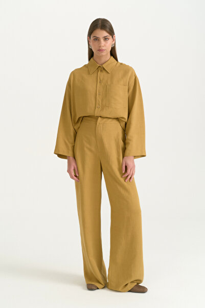 Nihan Linen Palazzo Trousers - Acid